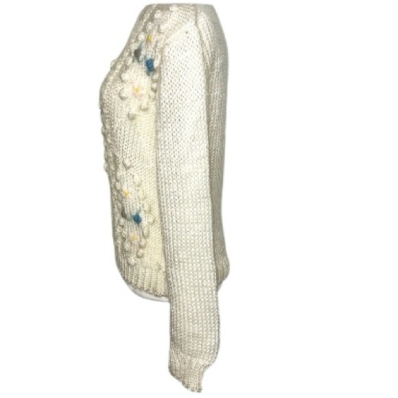 Lady Van Heusen Chunky Bobble Stitch Embroidered Floral Cottagecore Sweater VTG - Picture 15 of 17